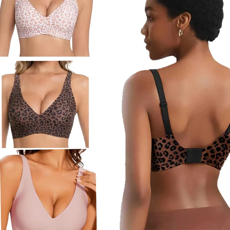 Leopard Print Wireless Bra – Seamless, Wire-Free Women's Lingerie Wireless Seamless Bra Babs