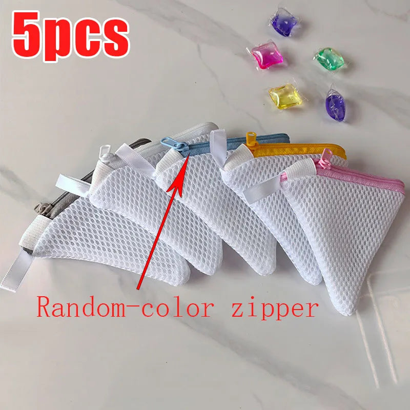 5-Pack Mesh Zipper Laundry Soap Bags – Reusable, Fragrance Bead Ready Laundry Soap Bag Babs MULTI