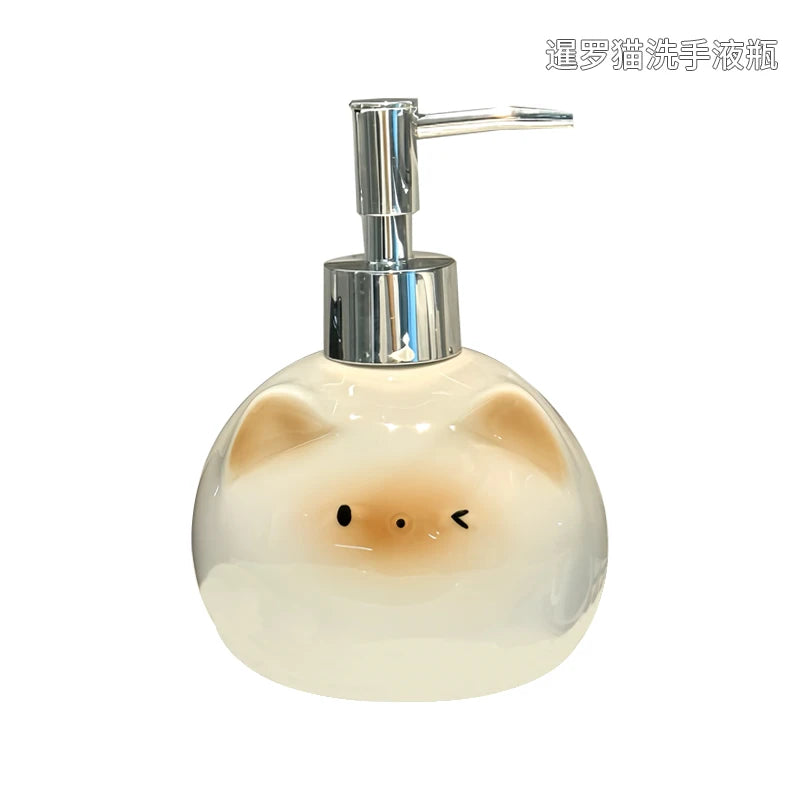 Ceramic Cat Soap Dispenser – Press Pump for Soap & Shower Gel Ceramic Soap Dispenser Babs A