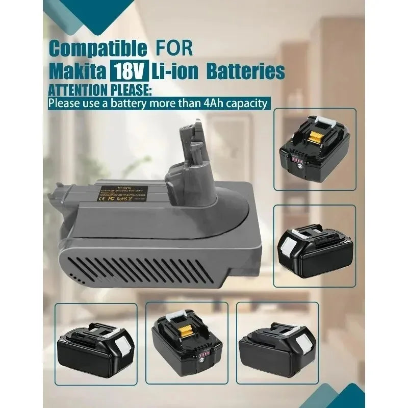 MT18V10 Battery Adapter – Makita 18V to Dyson V10 Vacuum Battery Adapter Babs