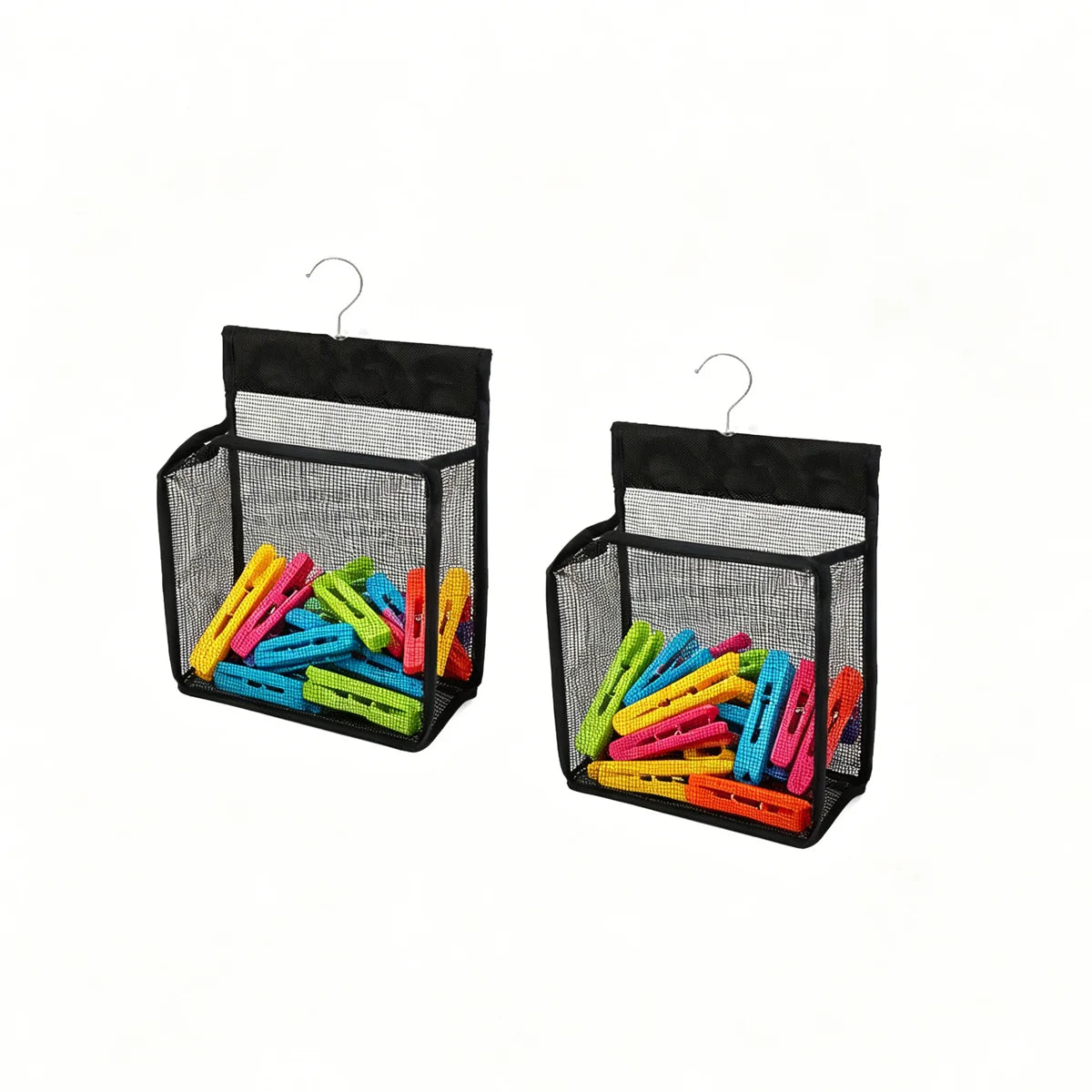 Black Mesh Clip Hanging Storage Bag – Closet & Bathroom Hanging Storage Bag Babs