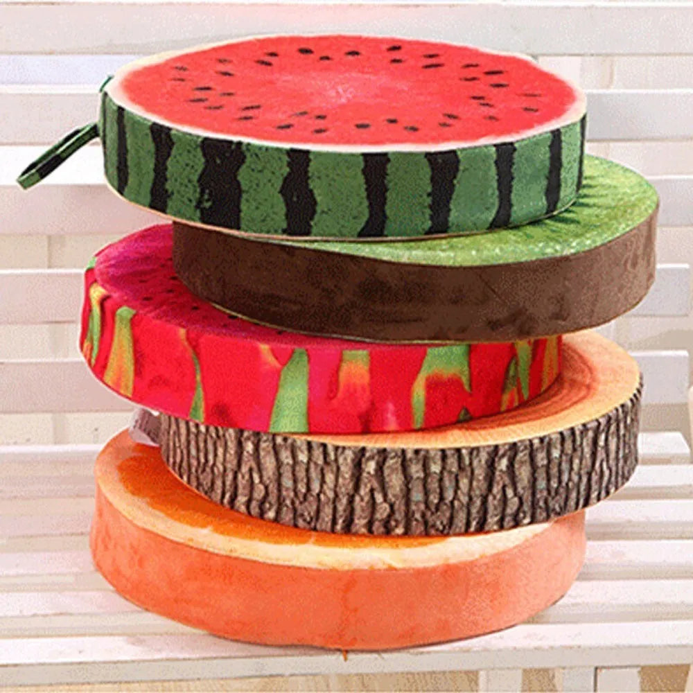 Round Fruit Print Chair Cushion – Soft PU Foam Seat Pad 13" Chair Seat Cushion Babs