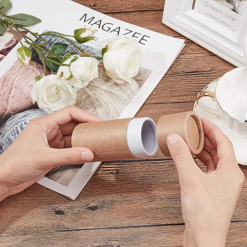 12pcs Kraft Cardboard Round Tubes – 30ml Small Organizer Boxes Cardboard Storage Tubes Babs 12pcs 10.7cm