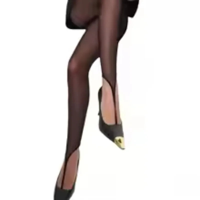 Retro Vertical Line Gradient Black Sheer Pantyhose for Women Sheer Pantyhose Tights Babs