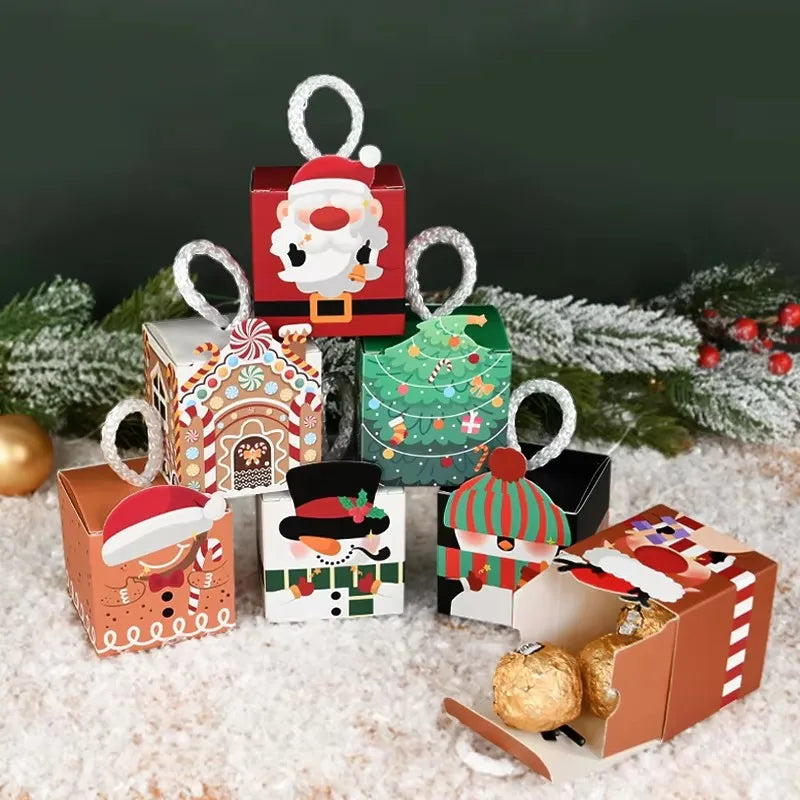 10 Christmas Paper Gift Boxes – Santa, Snowman & Xmas Tree Christmas Gift Boxes Babs