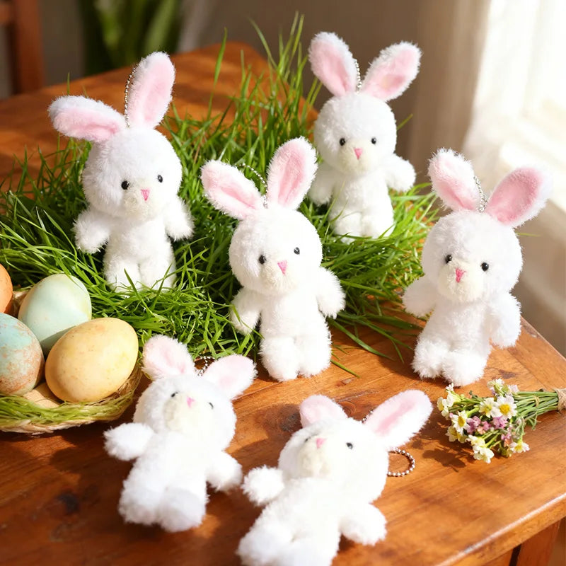 Bunny Plush Dolls Easter Basket Filler Rabbit Keychain Favors Plush Keychain Doll Babs