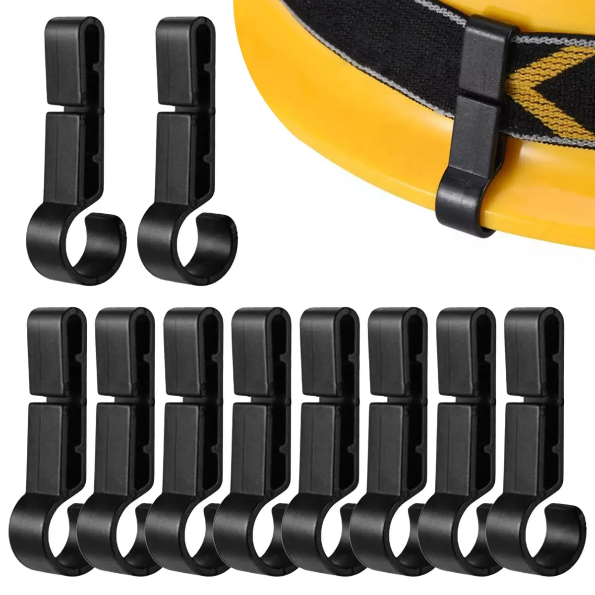 10-Pack Hard Hat Headlamp Clips – ABS Helmet Light Clamps Helmet Headlamp Clips Babs