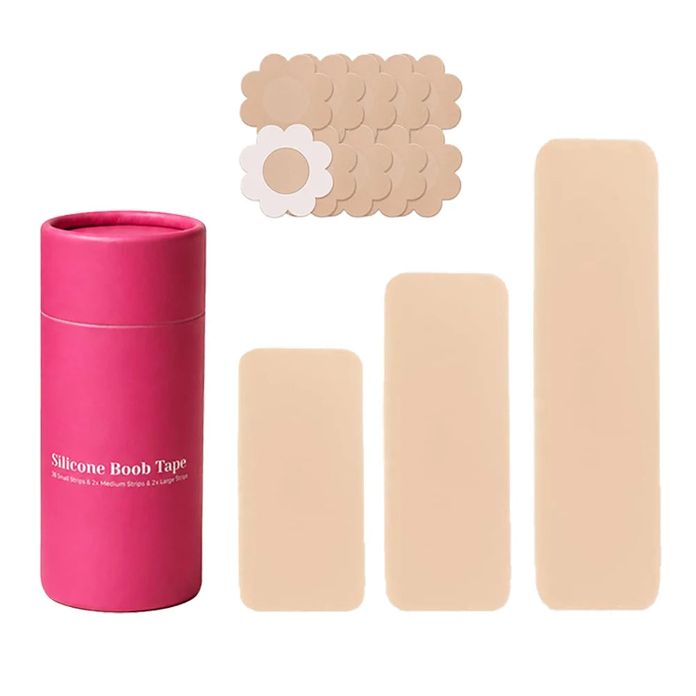 Silicone Breast Lift Tape 6Pcs Precut + Nipple Covers Kit Breast Lift Tape Kit Babs