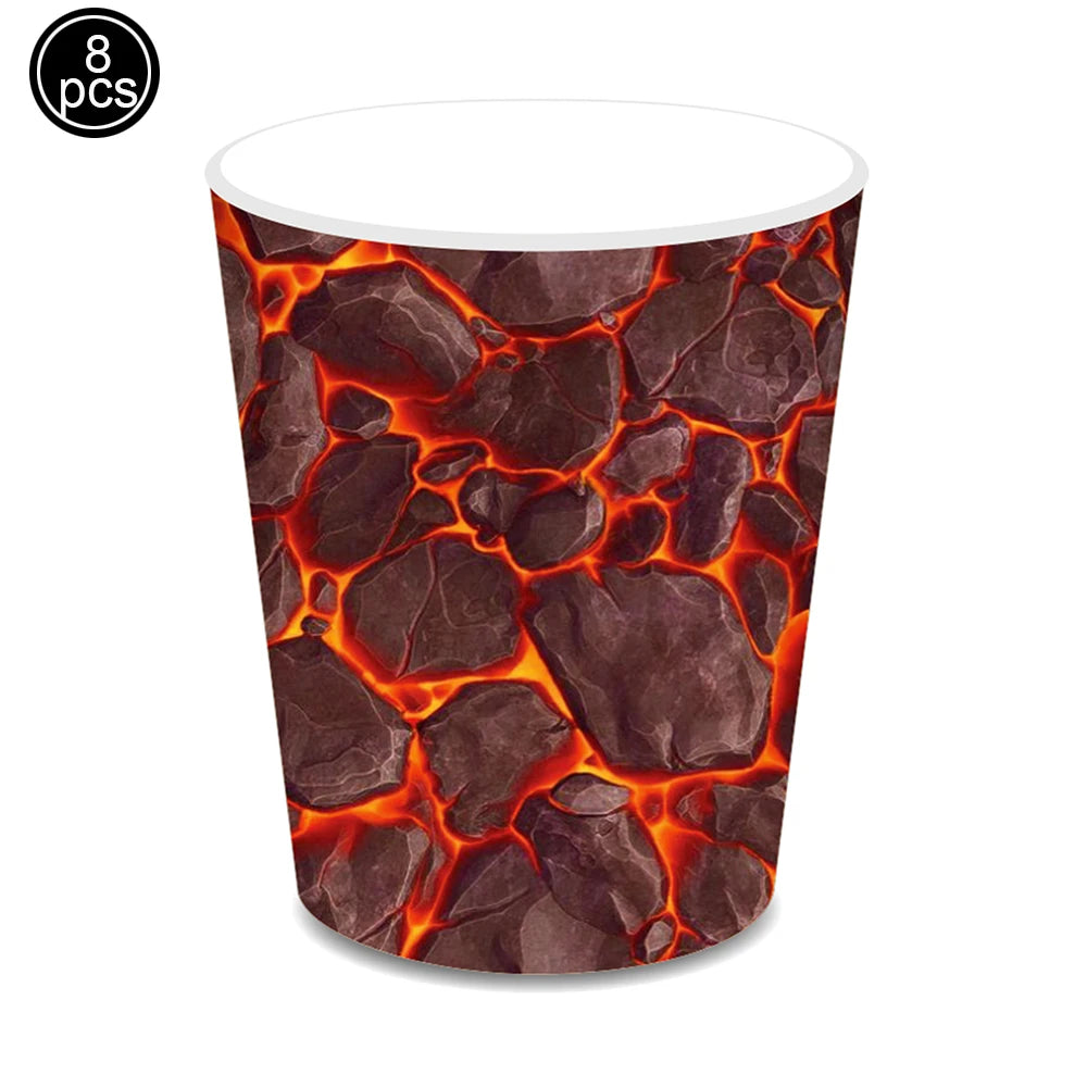 Volcano Theme Party Tableware Set – 5th Birthday Decorations Party Tableware Set Babs cups