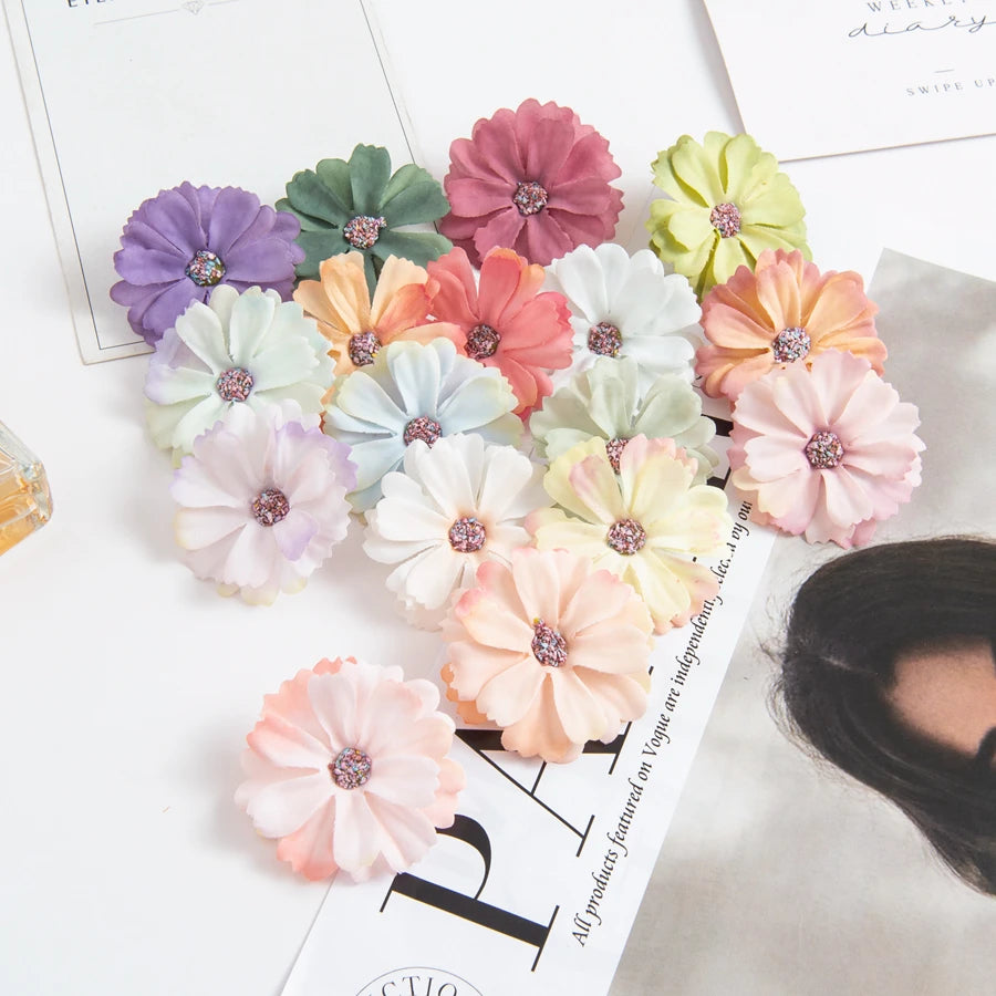 Silk Daisy Artificial Flower Heads – DIY Wedding & Home Decor Artificial Flower Heads Babs