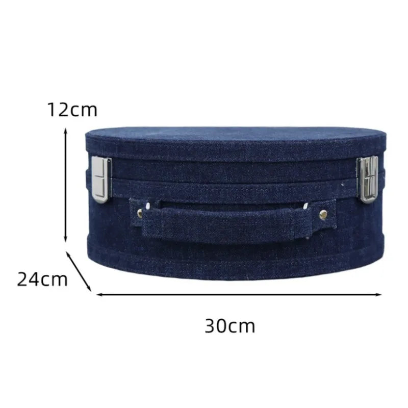 Large 18L Canvas Storage Box – Clothes & Bedroom Organizer Fabric Storage Box Babs Dark Blue-Small