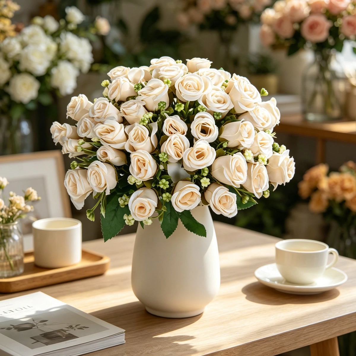 Silk Artificial Flower Bouquet – Wedding & Home Decor Artificial Silk Flowers Babs