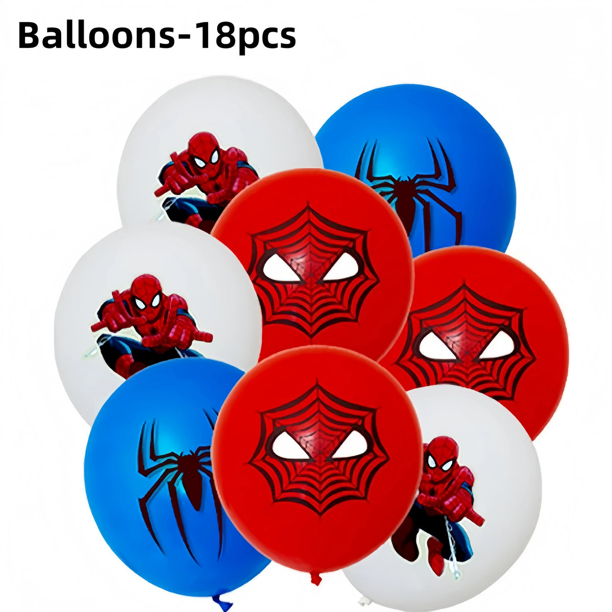 Spidey Giant Superhero Foil Balloons – Birthday Party Décor Foil Party Balloons Babs 18pcs 2