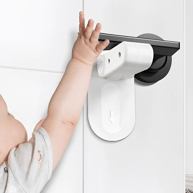 Door Lever Lock – No-Drill Child & Baby Safety Lock Child Safety Lock Babs