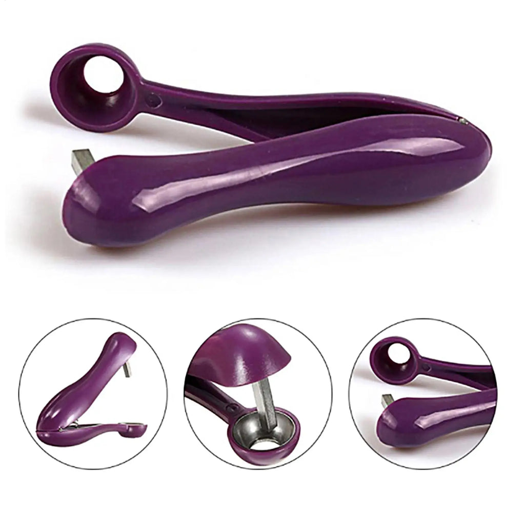 Cherry Pitter & Olive Corer Tool – One-Hand Kitchen Gadget Fruit Pitter Tool Babs