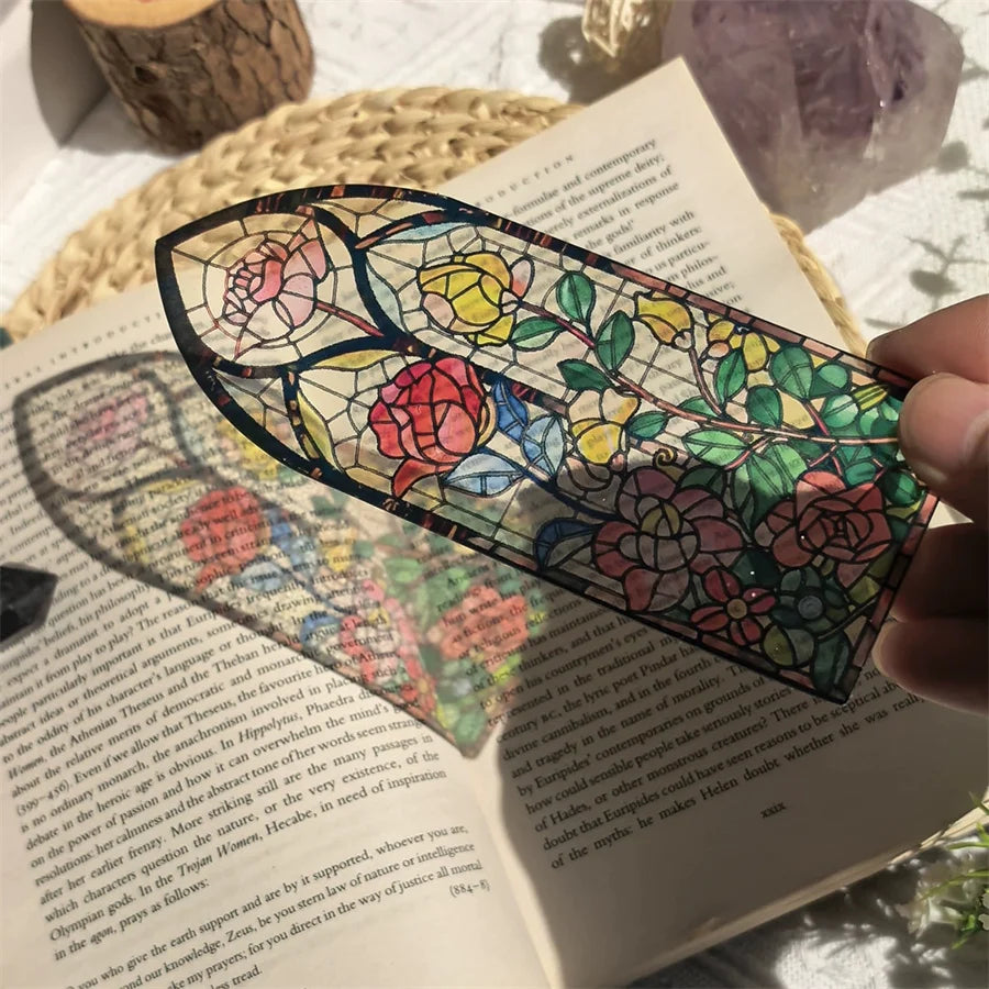 Acrylic Reading Bookmarks – Colorful Floral Design Acrylic Bookmarks Babs