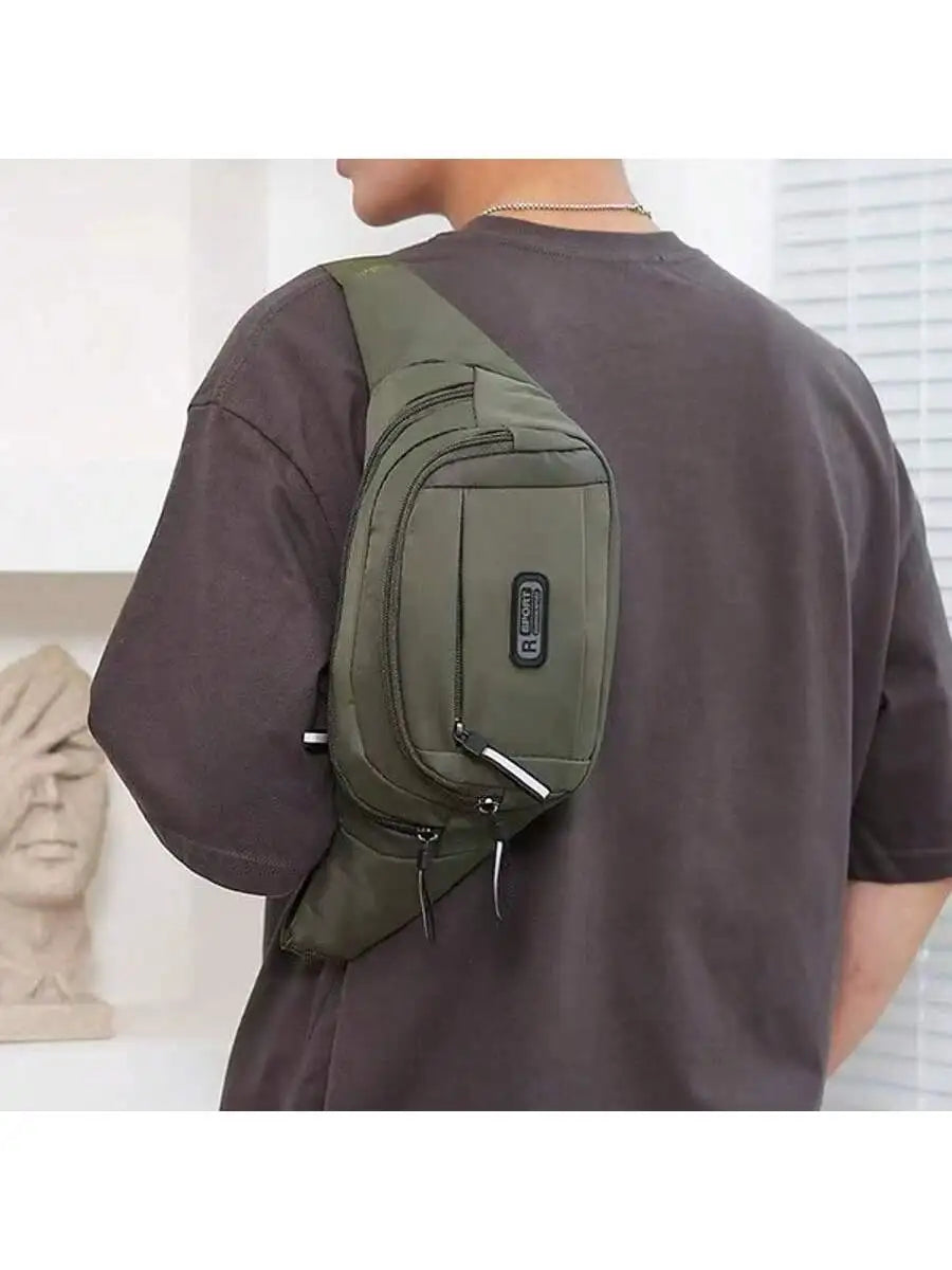 Men's Waterproof Nylon Fanny Pack – Multi-Pocket Belt Bag Belt Bag / Fanny Pack Babs