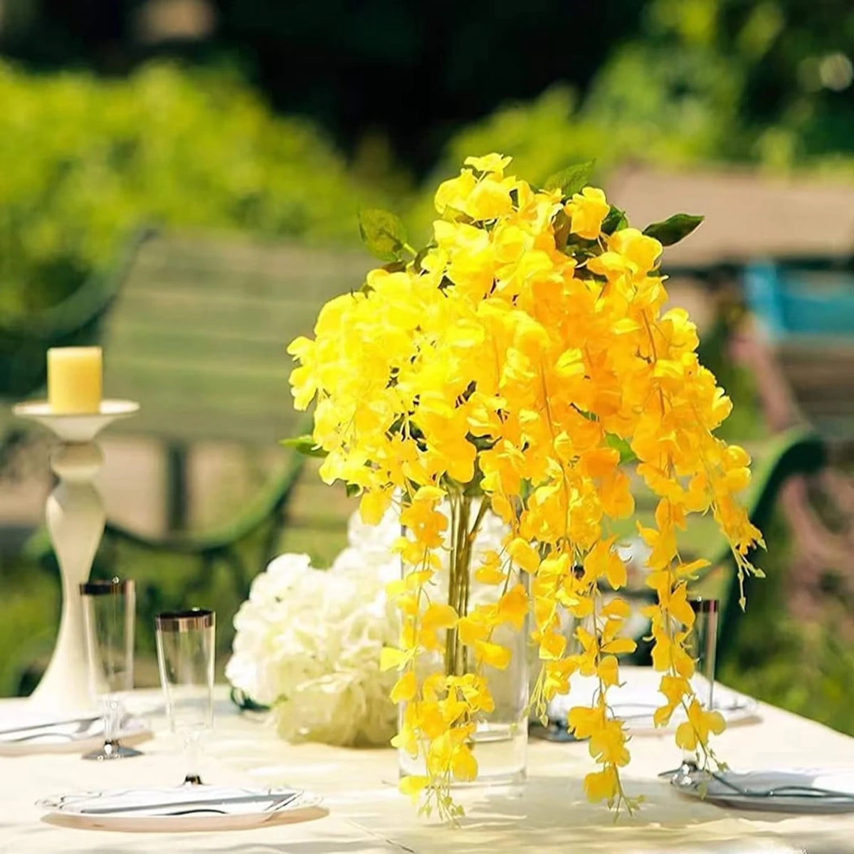 Artificial Silk Orchid Rattan Garland – Wedding & Home Décor Artificial Flower Garland Babs