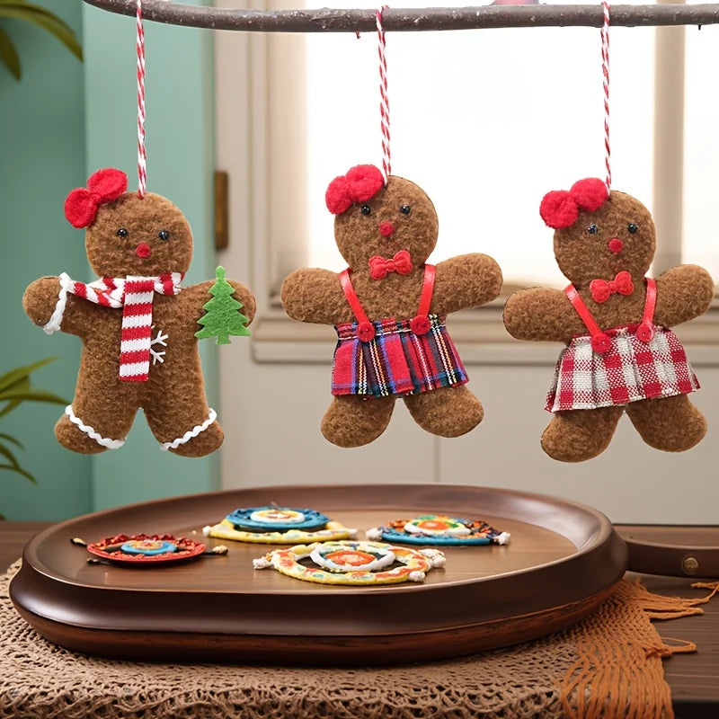 3-Pack Gingerbread Man Christmas Tree Hanging Ornaments Christmas Ornament Set Babs