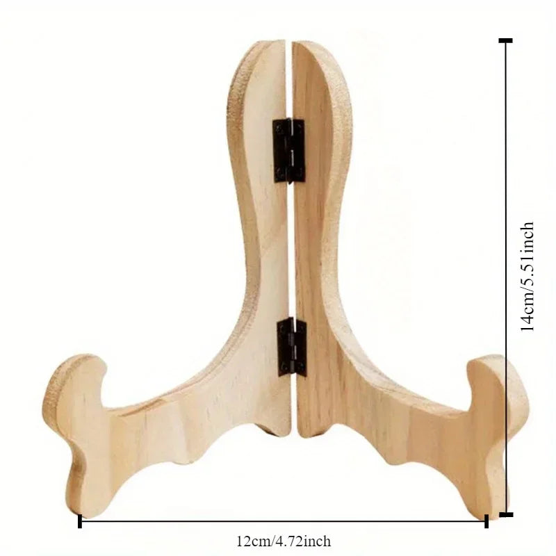 Vintage Wooden Dish Display Stand – Foldable Easel Plate Holder Plate Display Stand Babs 1set M