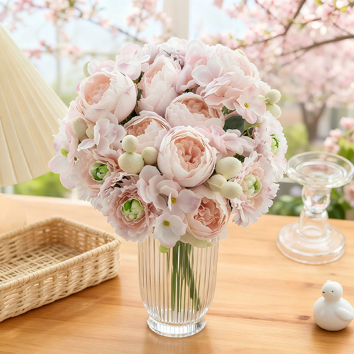 Artificial Silk Rose & Hydrangea Bouquet | Wedding Home Decor Artificial Flower Bouquet Babs