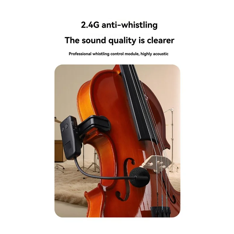 2.4G Wireless Clip-On Mic System for Violin, Cello & Guitar Wireless Microphone System Babs
