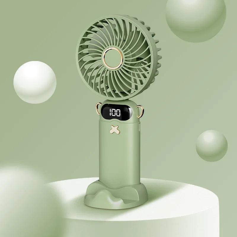 USB Rechargeable Mini Desk Fan – Portable Office & Dorm Fan Portable Desk Fan Babs green