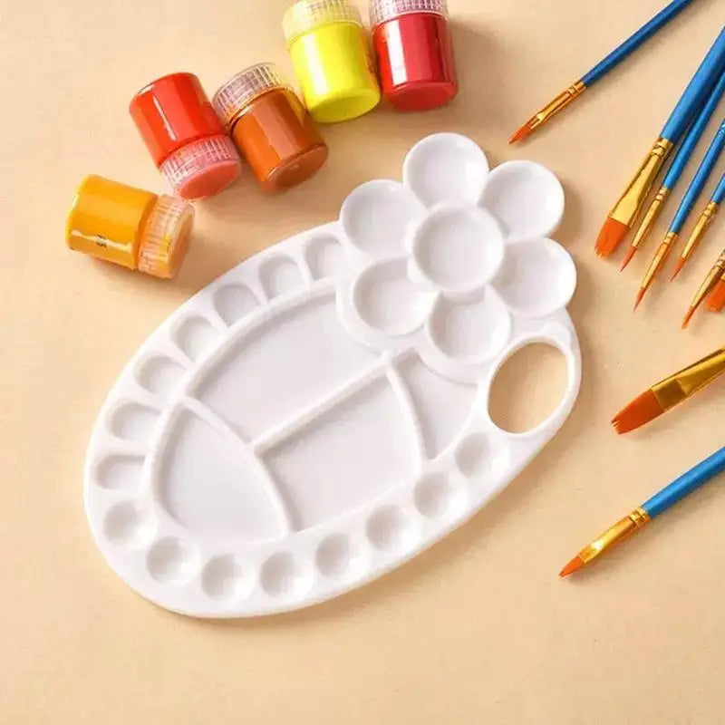 Clover-Shaped Multi-Compartment Paint Palette | Art Supplies Paint Palette Babs