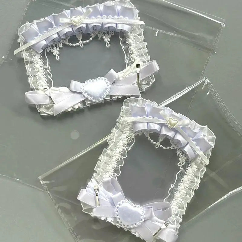 Lolita Photocard Holder – Satin Ribbon, Lace & Alloy Charms Photocard Display Holder Babs