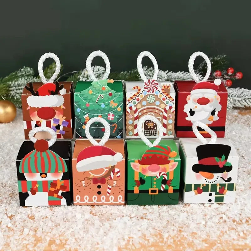 10 Christmas Paper Gift Boxes – Santa, Snowman & Xmas Tree Christmas Gift Boxes Babs