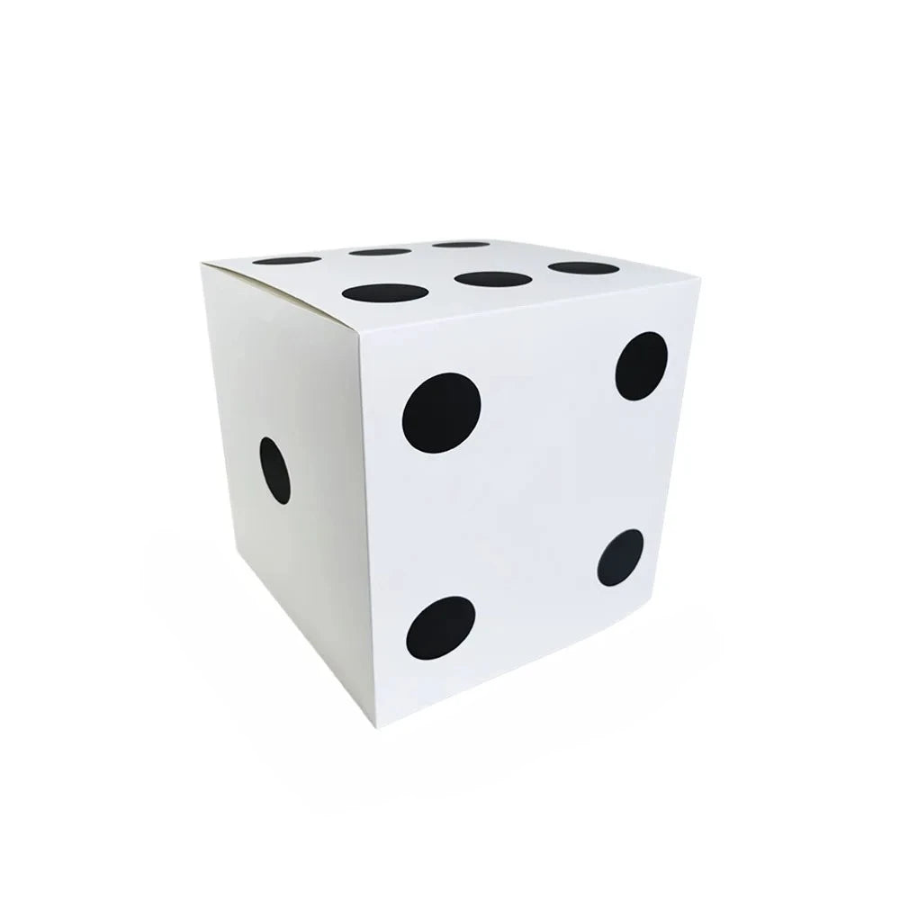 28cm Casino Dice Paper Gift Box – Party Decoration Supply Party Gift Box Babs White-1PC