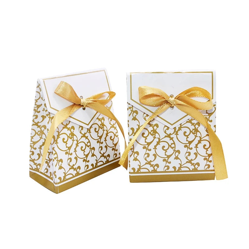 10Pcs Gold Silver Paper Candy Boxes – Wedding & Party Favors Party Favor Boxes Babs gold 10Pcs