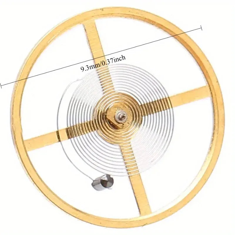 Watch Balance Wheel & Hairspring 9.3mm – Gold Replacement Part Watch Repair Part Babs