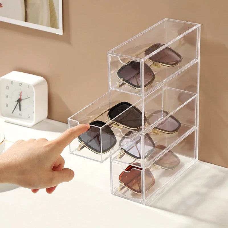 Acrylic Sunglasses Organizer Multi-Layer Dustproof Display Box Eyewear Display Organizer Babs