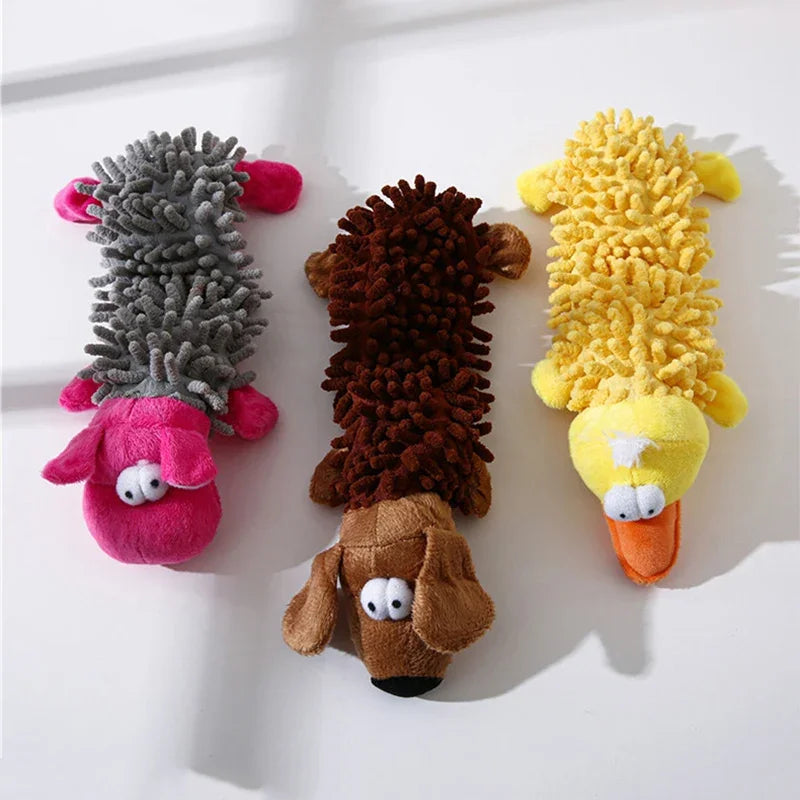 Plush Squeaky Chew Toy for Small Dogs – Fleece Animal Shape Dog Chew Toy Babs