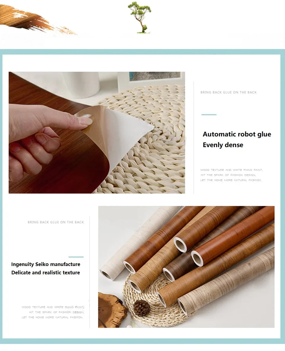 Waterproof Wood Grain Self-Adhesive Vinyl Contact Paper Roll Vinyl Contact Paper Babs