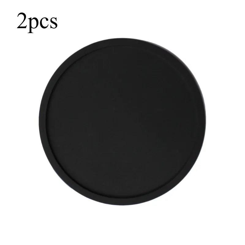 Non-Slip Silicone Drink Coasters – Black Set of 2 or 4 Drink Coaster Set Babs 2pcs