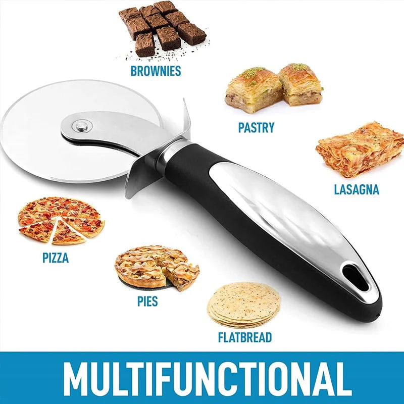 Stainless Steel Pizza Wheel Cutter & Pie Server Spatula Set Pizza Cutter Set Babs