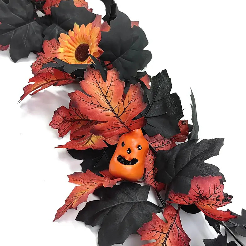 Halloween Maple Leaf Rattan Vine – Door & Wall Décor Halloween Vine Decor Babs