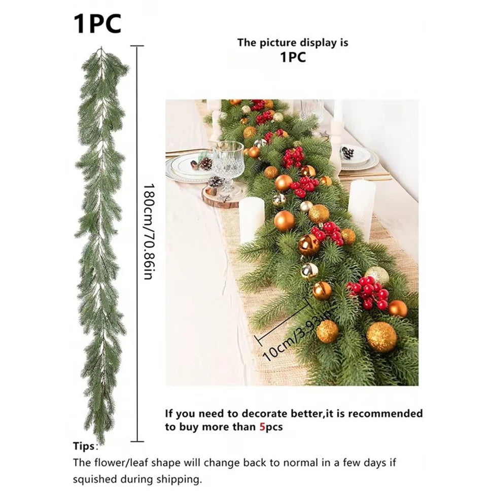 72M Artificial Pine Needle Vine for Christmas & Wedding Decor Artificial Vine Decor Babs
