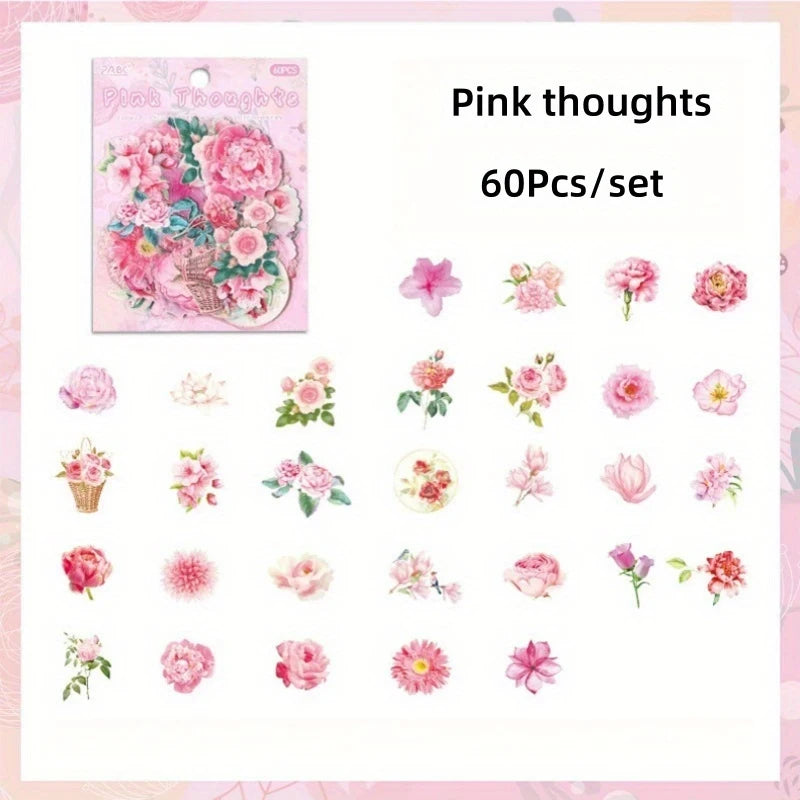 Floral Transparent Stickers – Scrapbooking, Journaling & Crafts Craft Stickers Babs Pink thoughts