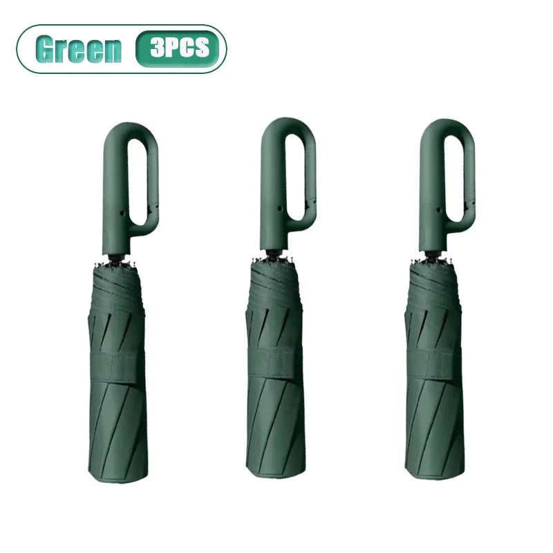 Automatic Windproof UV Folding Umbrella – 1 or 3 Pack Folding Umbrella Babs Iron 10K Green-3PCS