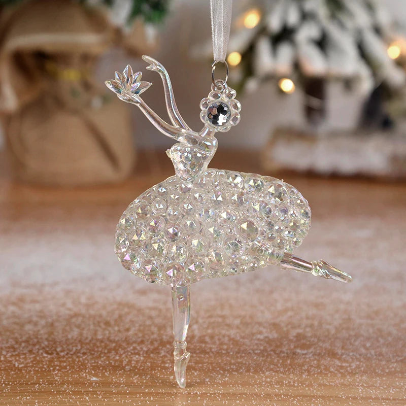 Acrylic Christmas Ornaments – Elk, Angel & Bell Pendants 2024 Christmas Tree Ornaments Babs