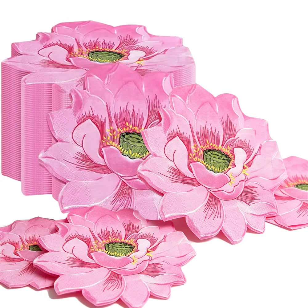 Flower Shaped Paper Napkins Daisy Lotus Blossom Party Decor Decorative Paper Napkins Babs