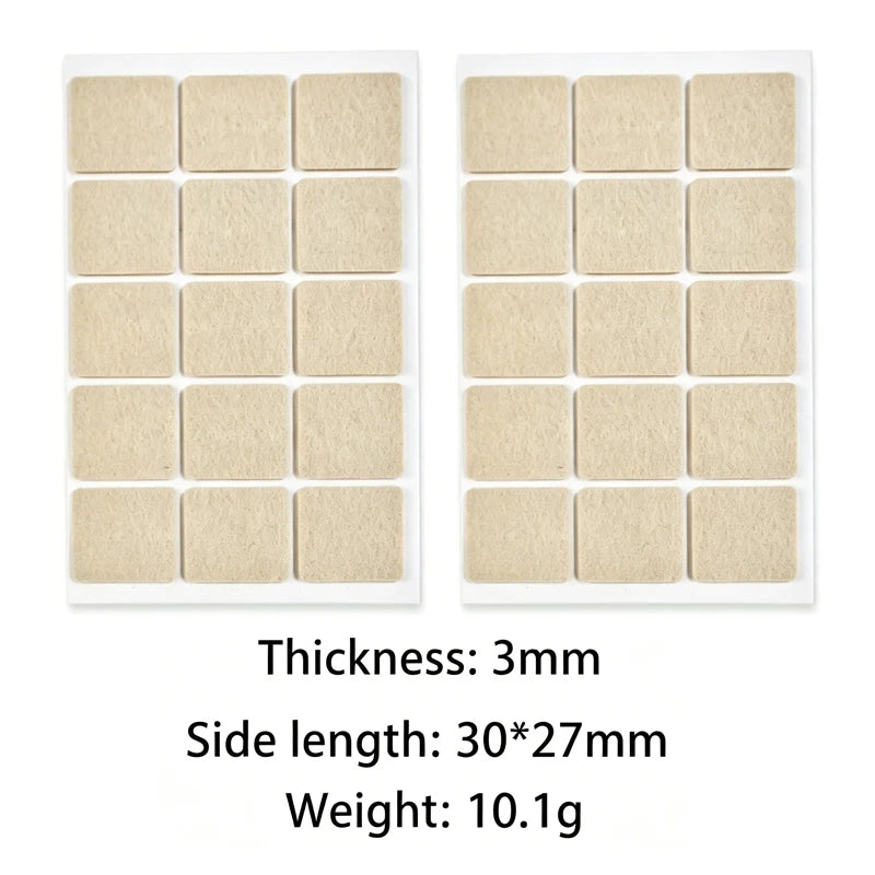 Self-Adhesive Felt Furniture Pads – Floor Scratch Protectors Furniture Floor Pads Babs beige-square-30pcs 3mm