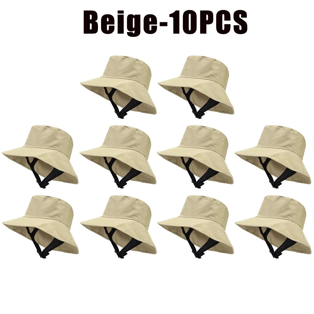 UPF 50+ Mesh Bucket Hat – Breathable Sun Hat Men & Women Bucket Sun Hat Babs Beige-10PCS