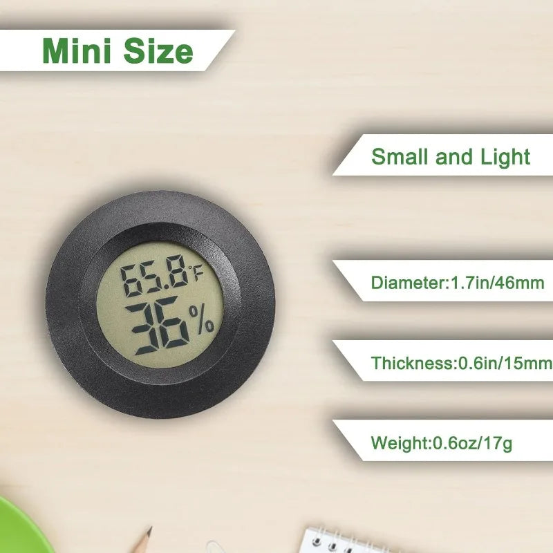 Digital Reptile Thermometer & Hygrometer – 2-Pack Terrarium Reptile Habitat Monitor Babs