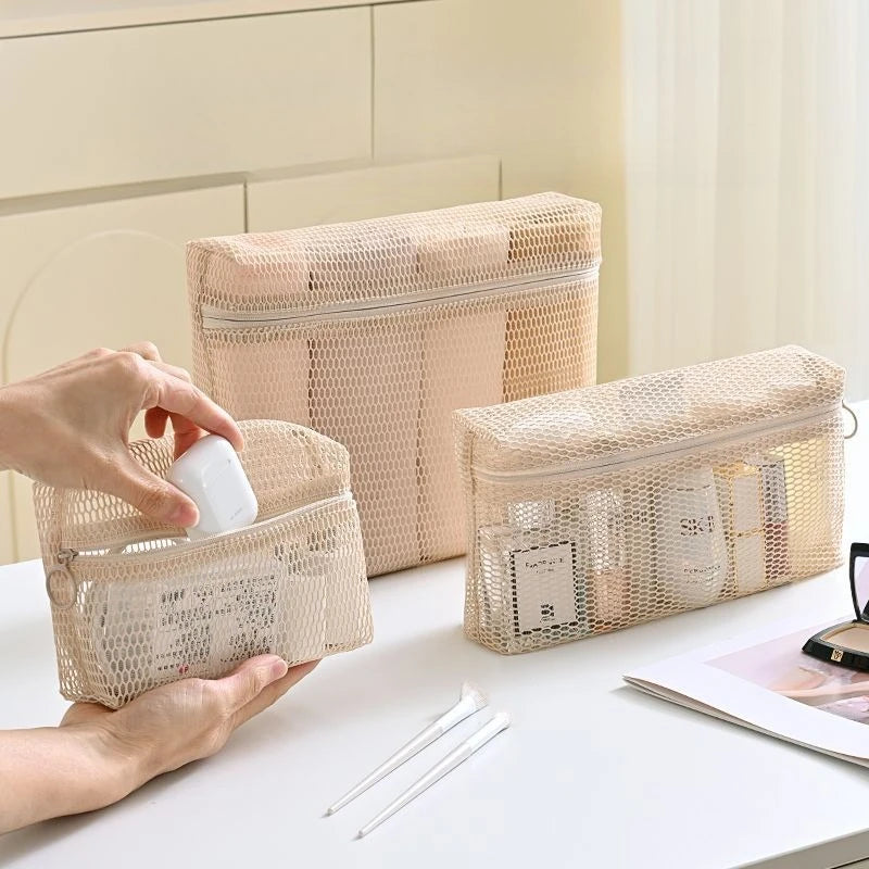 3D Grid Mesh Travel Organizer Pouch – Transparent Storage Bag Travel Organizer Pouch Babs