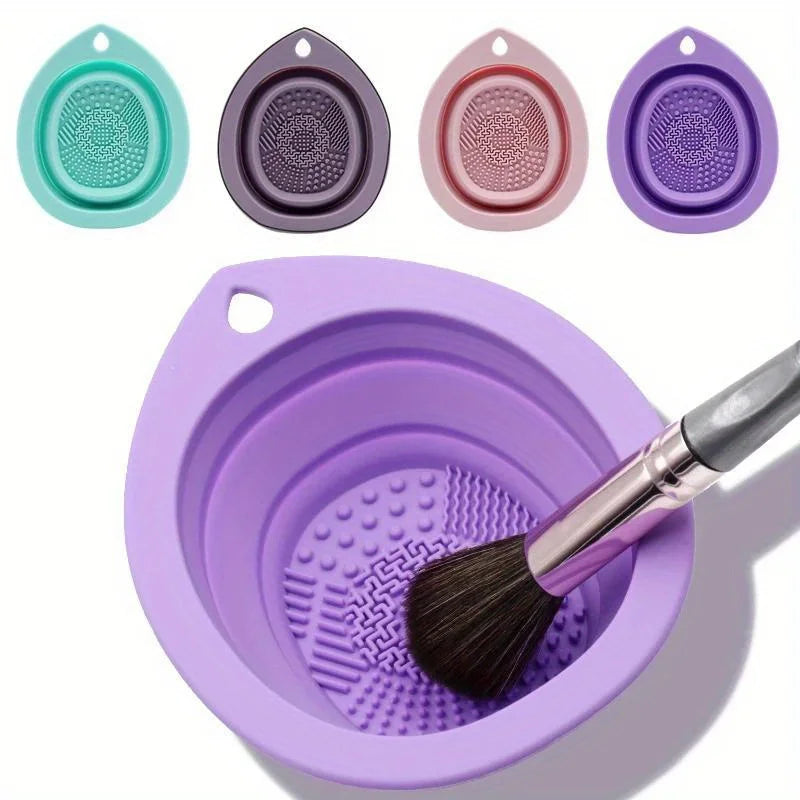 Silicone Makeup Brush Cleaner Bowl & Scrubber Mat Brush Cleaner Bowl Babs