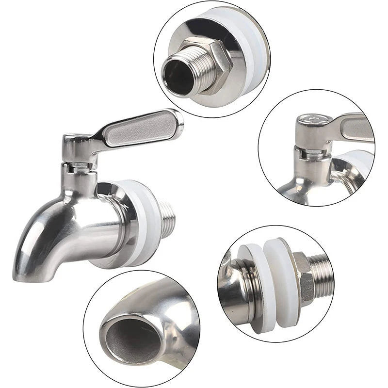 16mm Stainless Steel Beverage Dispenser Spigot Tap Faucet Beverage Dispenser Tap Babs